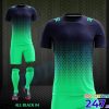 Áo bóng đá không logo All Black 04 màu tím than pha xanh lá 2018