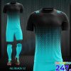 Áo bóng đá không logo All Black 12 màu đen xanh