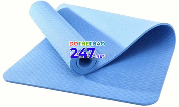 Thảm tập Yoga nhập khẩu Đài Loan 1 lớp màu xanh nhạt