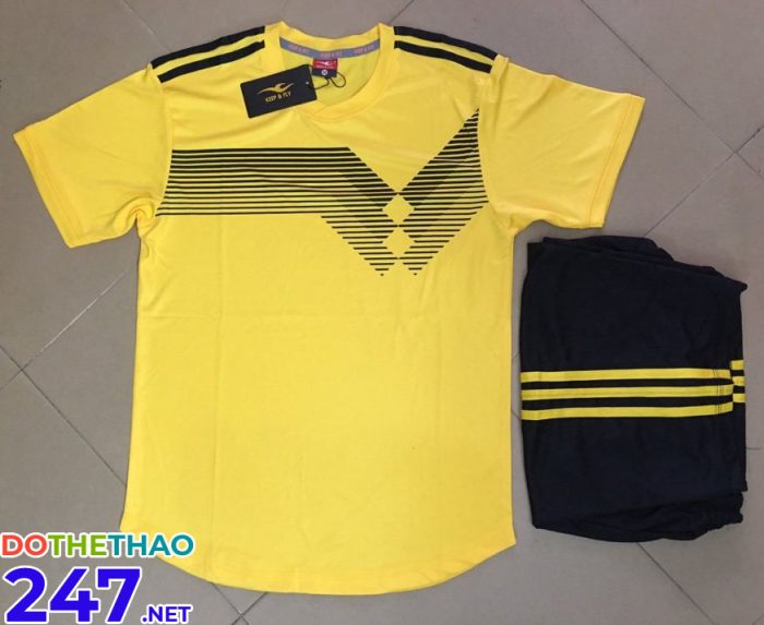 Áo bóng đá không logo màu vàng mã KLG- 29 mới năm 2018