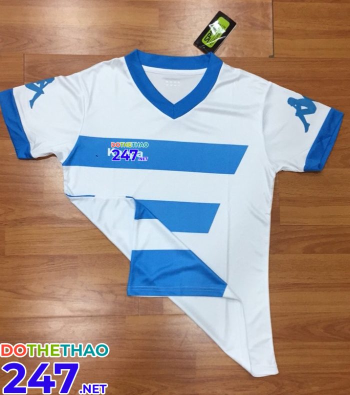 Áo bóng đá không logo màu trắng xanh dương mã KLG-17 mới nhất 2018