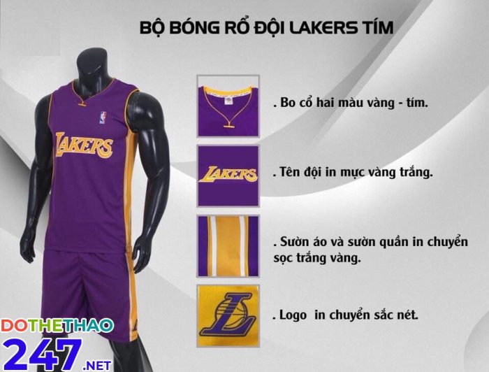 Áo bóng rổ Lakers màu tím mới nhất 2018