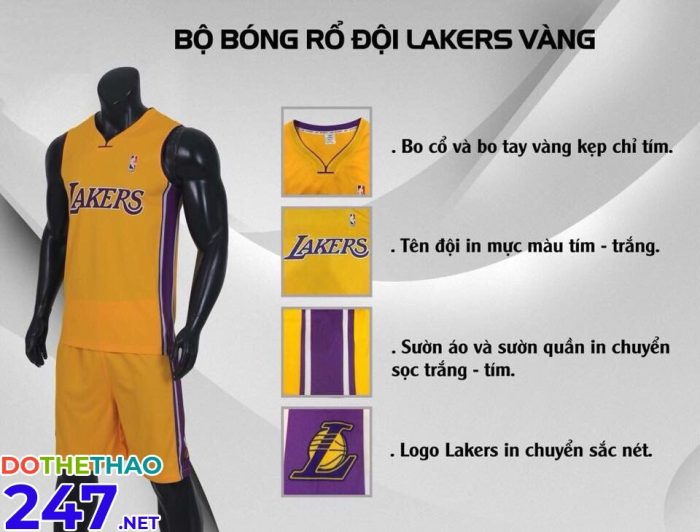 Áo bóng rổ Lakers màu vàng mới nhất năm 2018