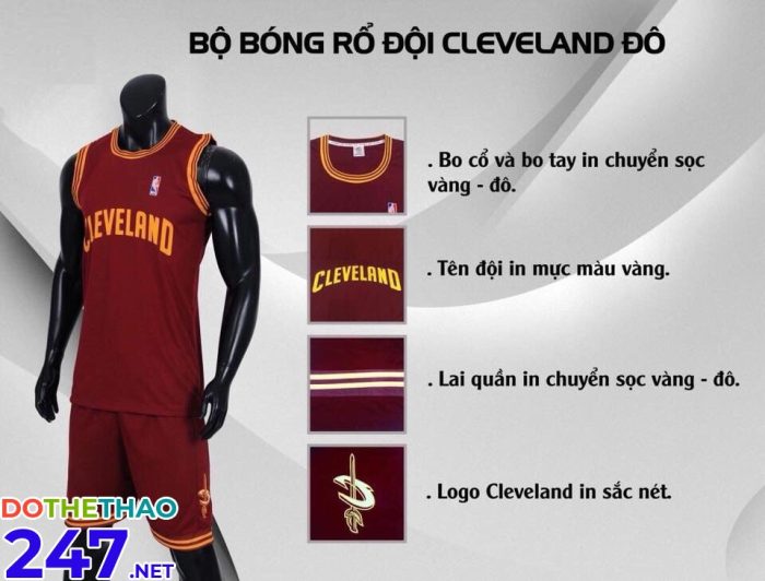 Áo bóng rổ Cleveland màu bã trầu mới nhất 2018