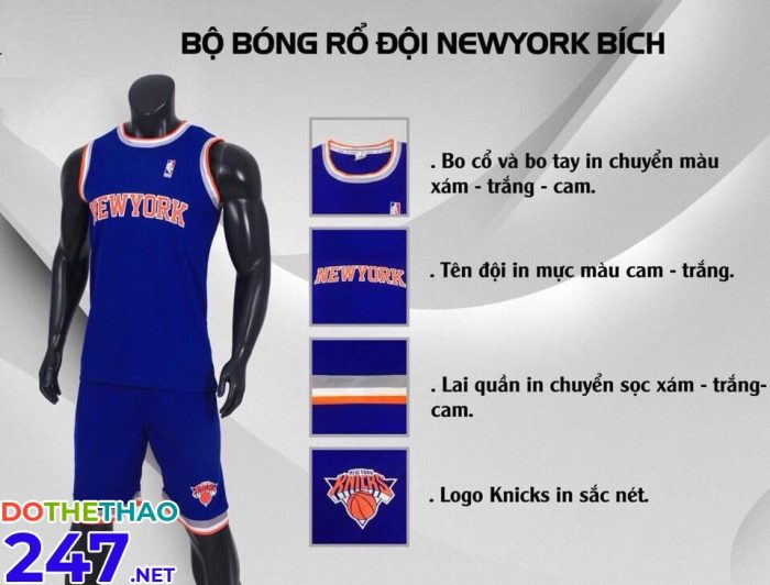 Áo bóng rổ Newyork màu xanh dương mới nhất 2018