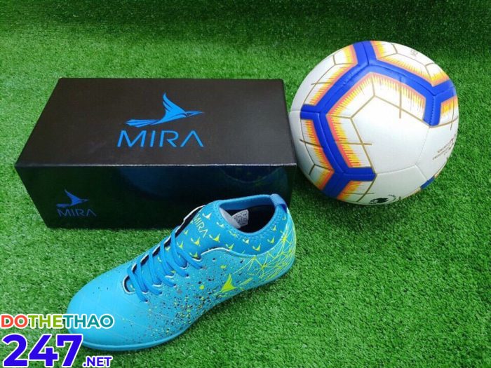 Giày bóng đá Mira màu xanh ngọc mã MR 02