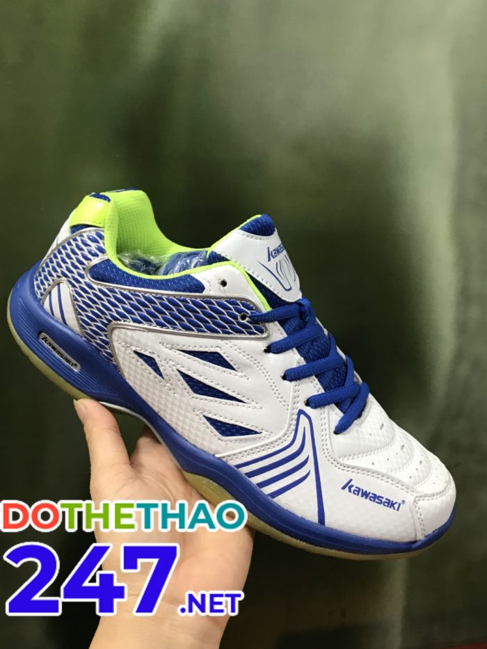 Giày bóng chuyền Kawasaki màu trắng pha xanh