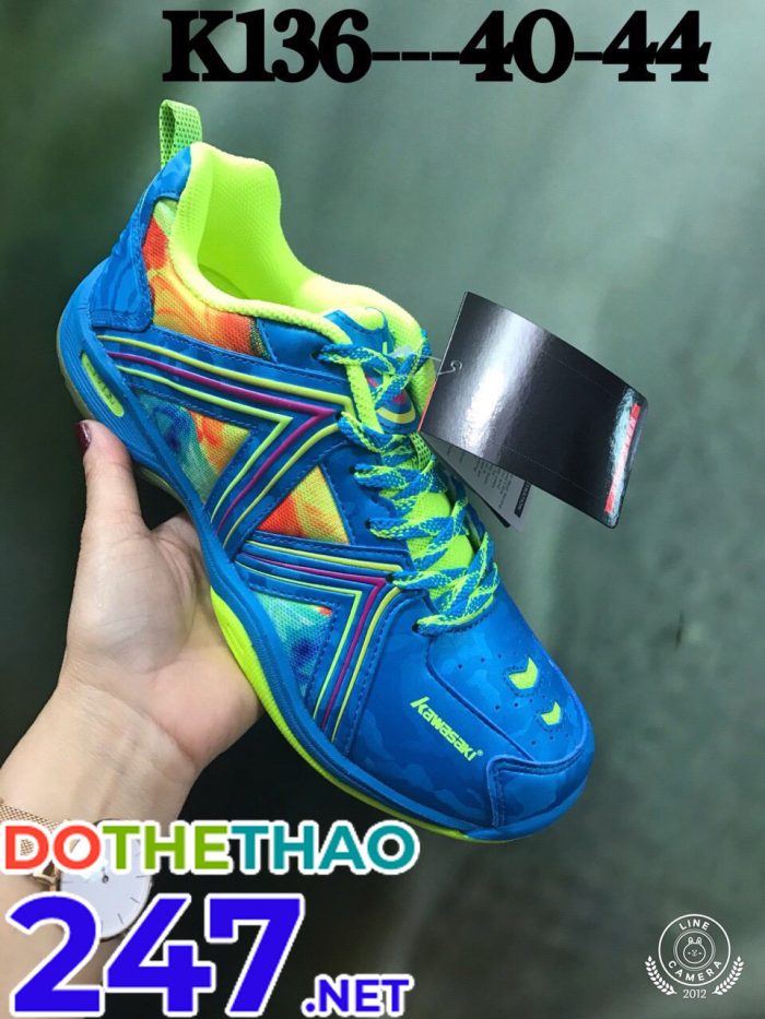 Giày bóng chuyền Kawasaki màu xanh pha chuối K136 mới nhất 2019