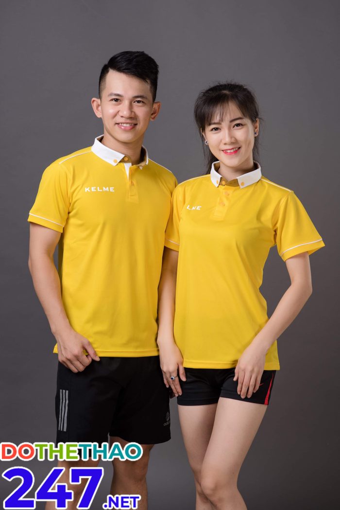 Áo bóng chuyền nam nữ KELME 07 màu vàng mới nhất 2019