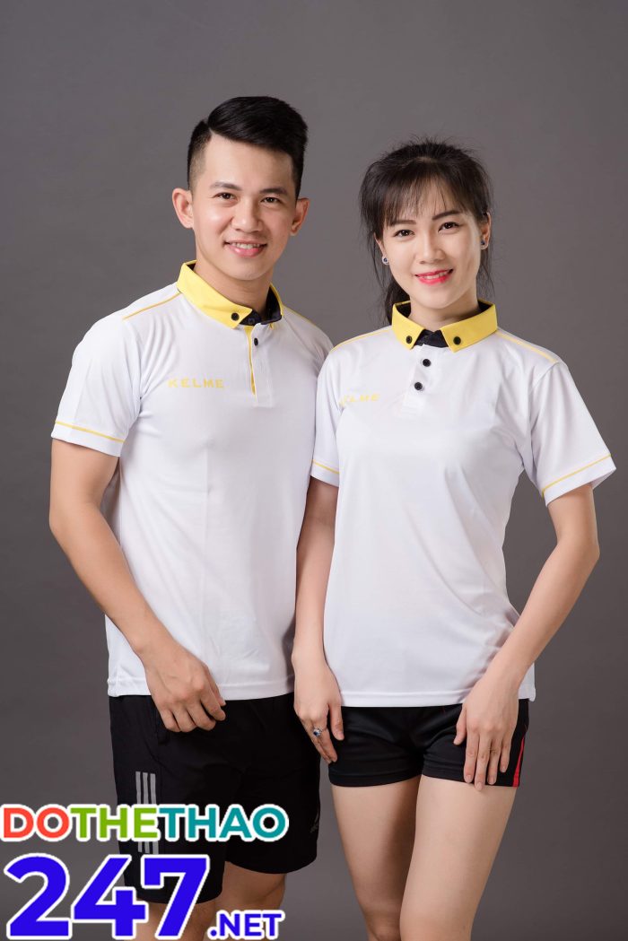 Áo bóng chuyền nam nữ KELME 06 màu trắng mới nhất 2019