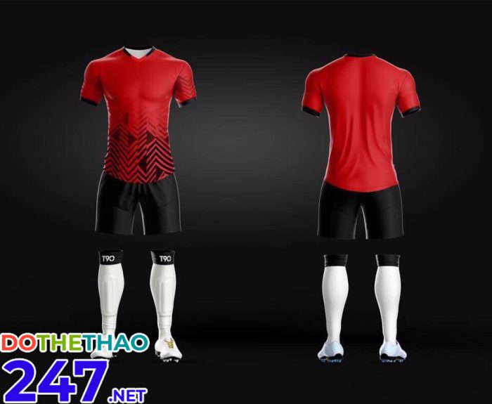 Áo bóng đá không logo màu đỏ mã KLG-114 mới năm 2019-2020