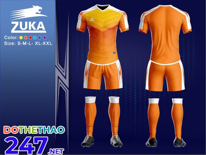 Áo bóng đá KLG zuka mã KLG-160 màu cam mới nhất 2019-2020 
