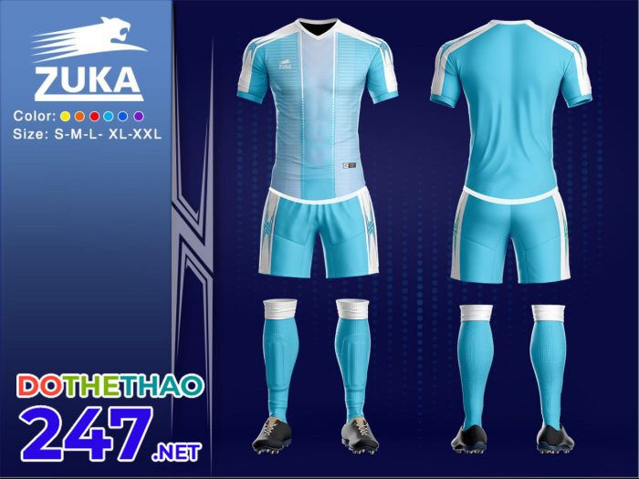 Áo bóng đá KLG zuka mã KLG-165 màu xanh nhạt mới nhất 2019-2020