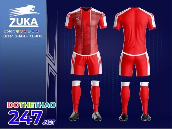Áo bóng đá KLG zuka mã KLG-163 màu đỏ mới nhất 2019-2020 