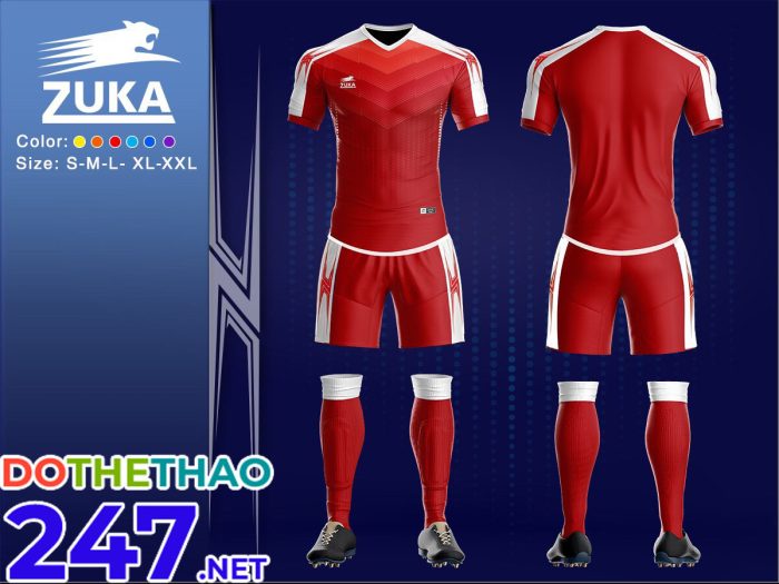 Áo bóng đá KLG zuka mã KLG-158 màu đỏ mới nhất 2019-2020 