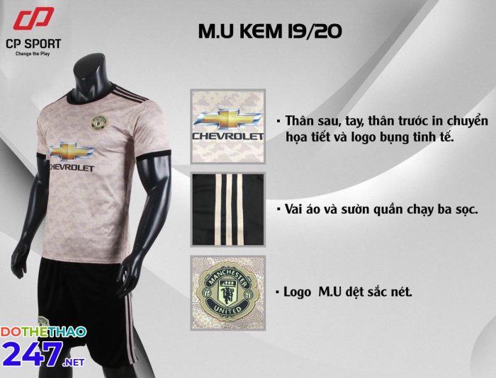 Áo bóng đá CLB MU kem năm 2020