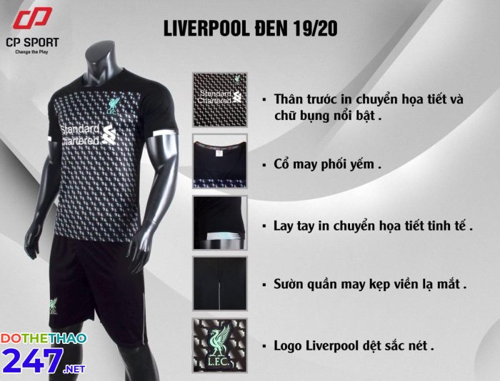 Áo bóng đá Liverpool đen năm 2020