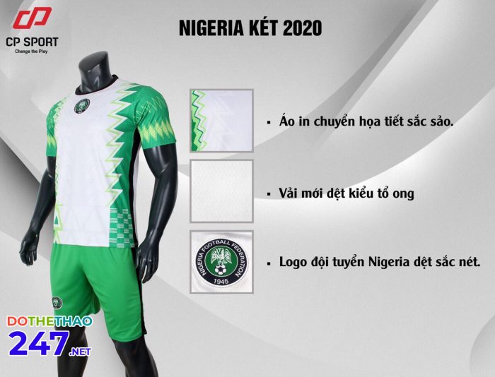Áo bóng đá CLB Nigeria xanh két năm 2020