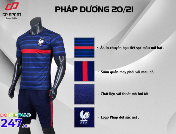 Áo bóng đá CLB Pháp dương năm 2020