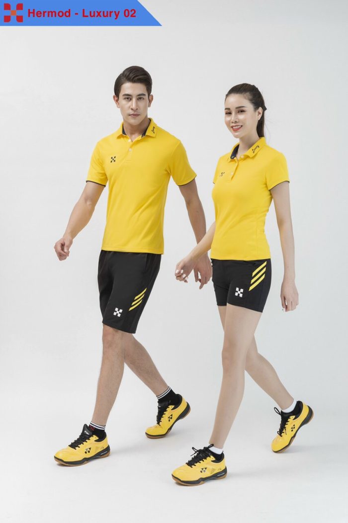 Áo cầu lông nam nữ Hermod Luxury 02 màu vàng