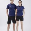 Áo cầu lông nam nữ Hermod Basic 02 màu tím than