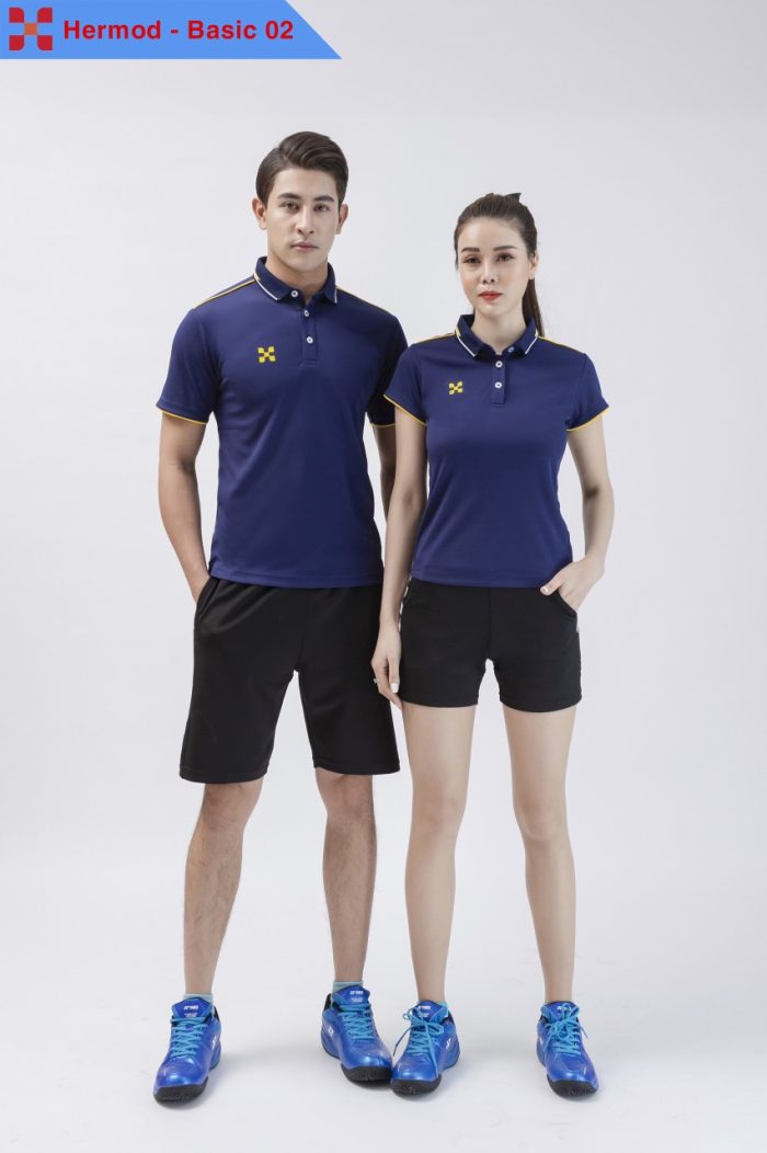 Áo cầu lông nam nữ Hermod Basic 02 màu tím than