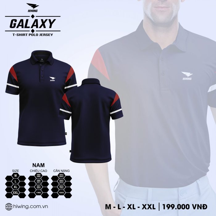 Áo cầu lông nam, áo tennis Hiwing Galaxy LUX2 màu tím than