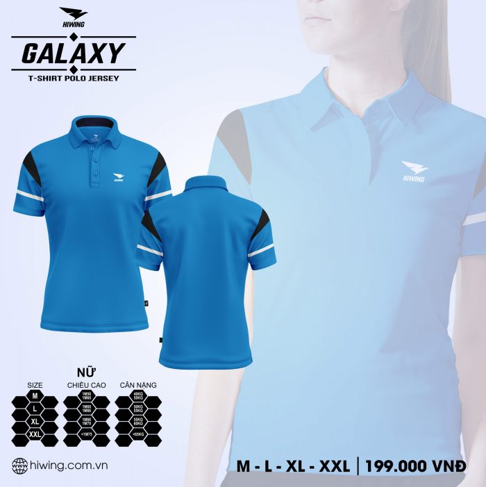 áo cầu lông nữ, áo tennis Hiwing Galaxy LUX2 chính hãng màu xanh