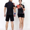 Bộ quần áo cầu lông nam nữ đen