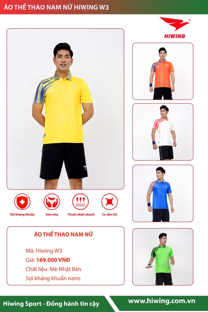 Quần áo cầu lông nam vàng 6