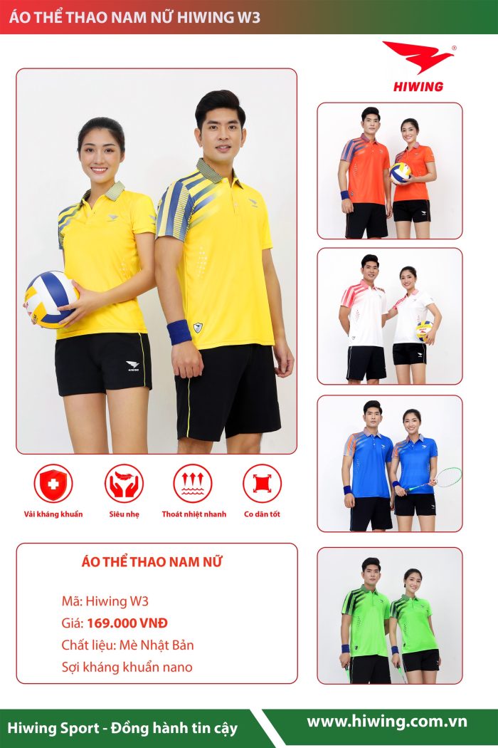 quần áo cầu lông nam nữ vàng 1
