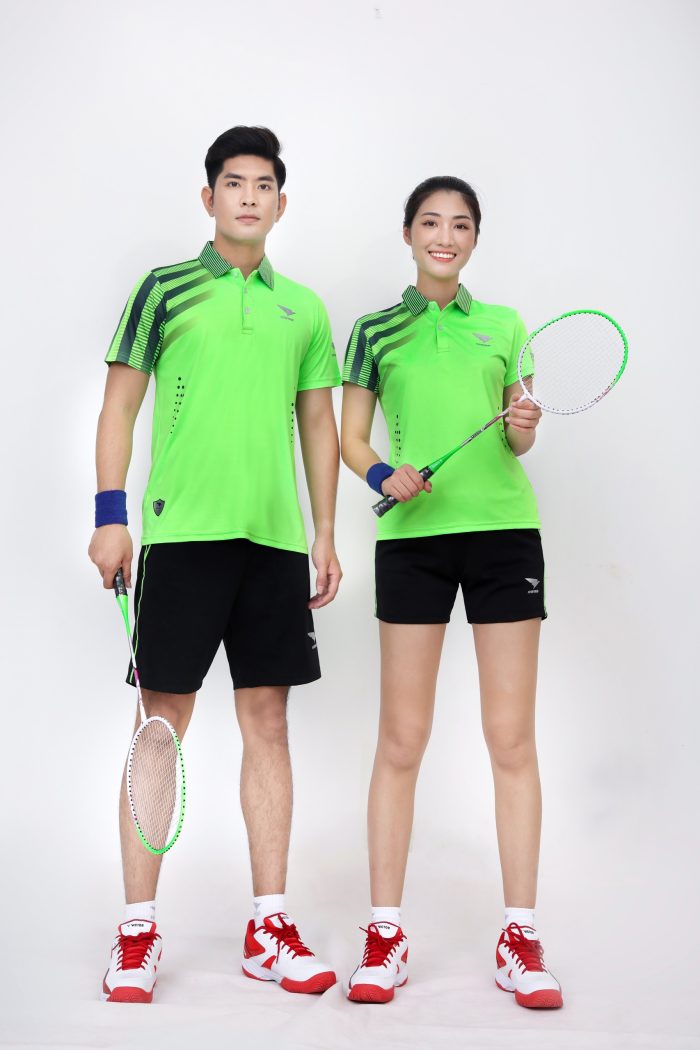 quần áo cầu lông nam nữ xanh 2