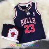 Áo bóng rổ BULL CHICAGO 23 màu đen viền trắng