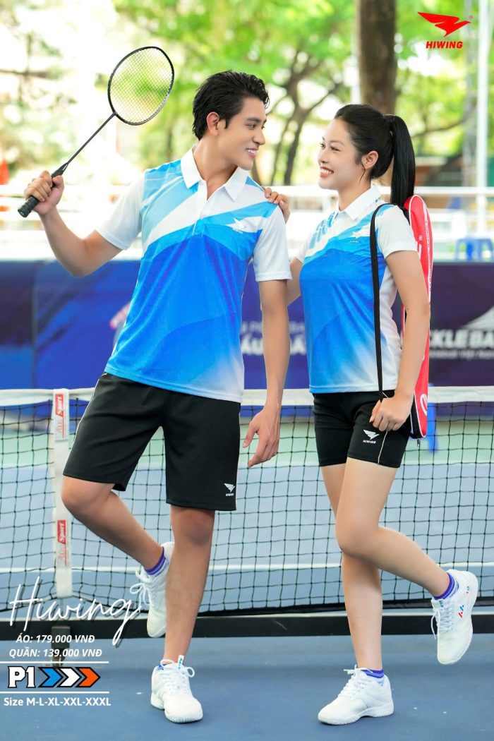 Áo cầu lông, Áo Pickleball Hiwing P1 màu trắng