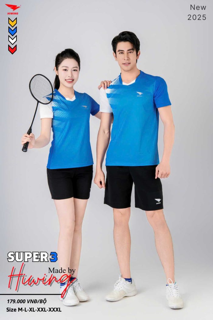 Áo Bóng Chuyền, Pickleball, Cầu Lông Hiwing Super 3 Màu Xanh