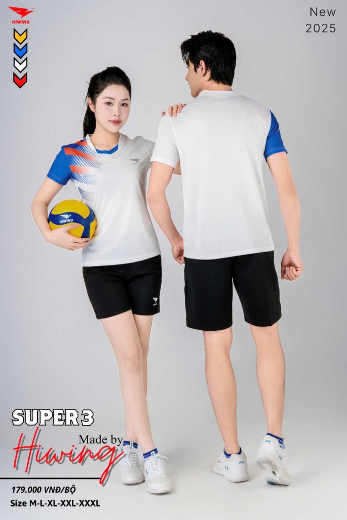 Áo Bóng Chuyền, Pickleball, Cầu Lông Hiwing Super 3 Màu Trắng