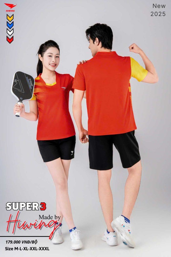 Áo Bóng Chuyền, Pickleball, Cầu Lông Hiwing Super 3 Màu Đỏ