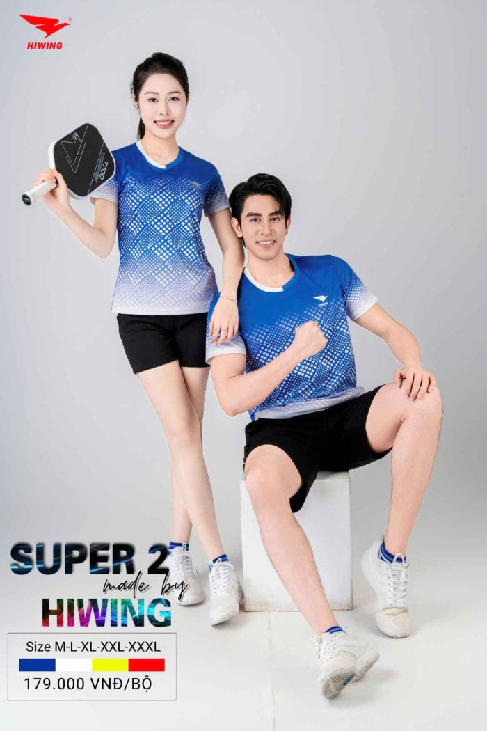 Áo Bóng Chuyền, Pickleball, Cầu Lông Hiwing Super 2 Màu Xanh