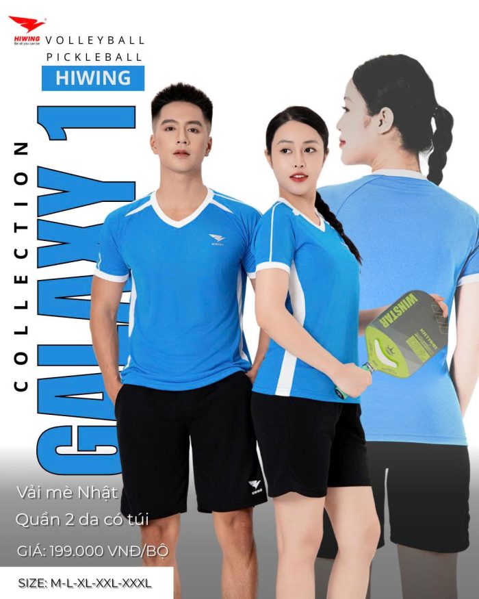 Áo bóng chuyền Hiwing Galaxy 1 màu xanh – Thoáng Khí, Co Giãn, Chuẩn Phong Cách Thể Thao