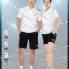 Áo Cầu Lông , áo Pickleball Hiwing A2 Nam Nữ – Màu Trắng