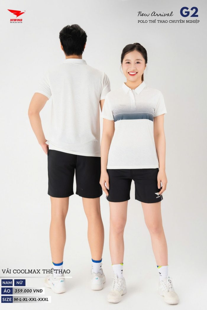 Áo Polo Thể Thao Golf , Pickleball Cao Cấp Hiwing G2 Nam Màu Trắng