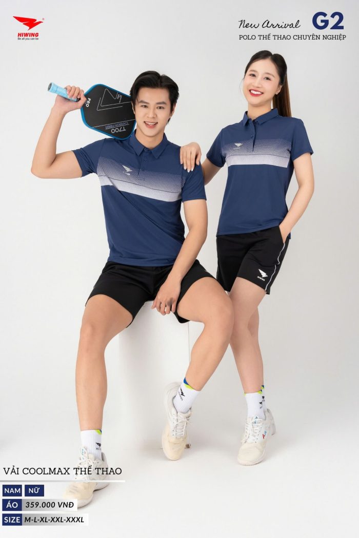 Áo Polo Thể Thao Golf , Pickleball Cao Cấp Hiwing G2 Nữ Màu Xanh Than
