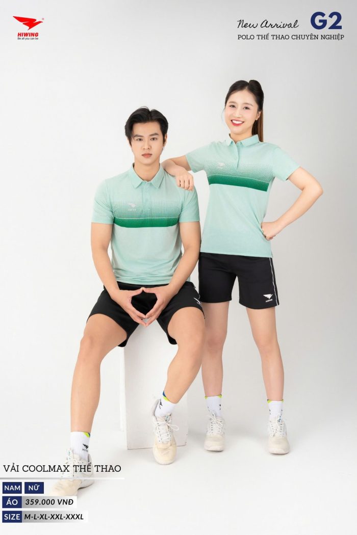 Áo Polo Thể Thao Golf , Pickleball Cao Cấp Hiwing G2 Nữ Màu Xanh Mint