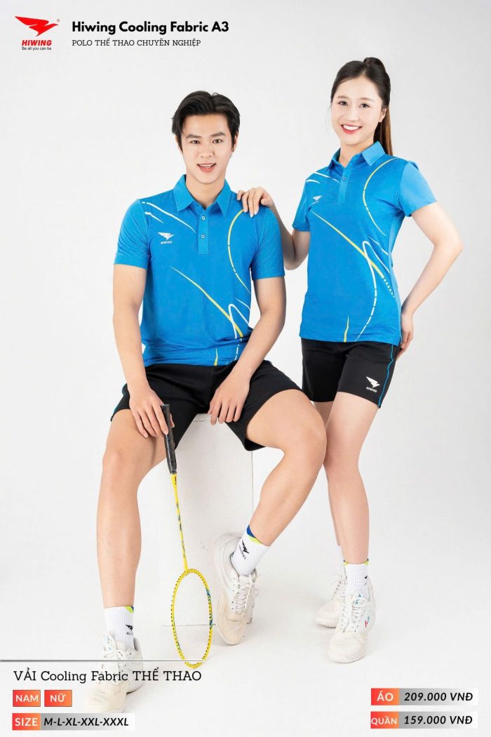 Áo Pickleball, Áo Bóng Chuyền Cầu Lông Hiwing A3 Nam Nữ – Màu Xanh