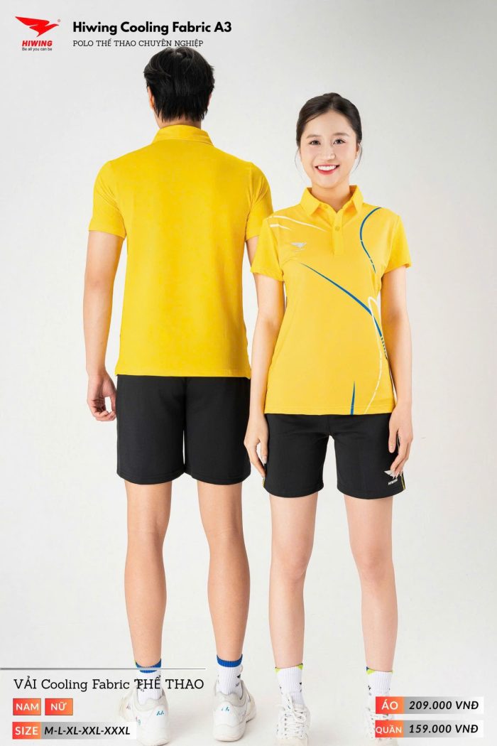Áo Pickleball, Áo Bóng Chuyền Cầu Lông Hiwing A3 Nam Nữ – Màu Vàng