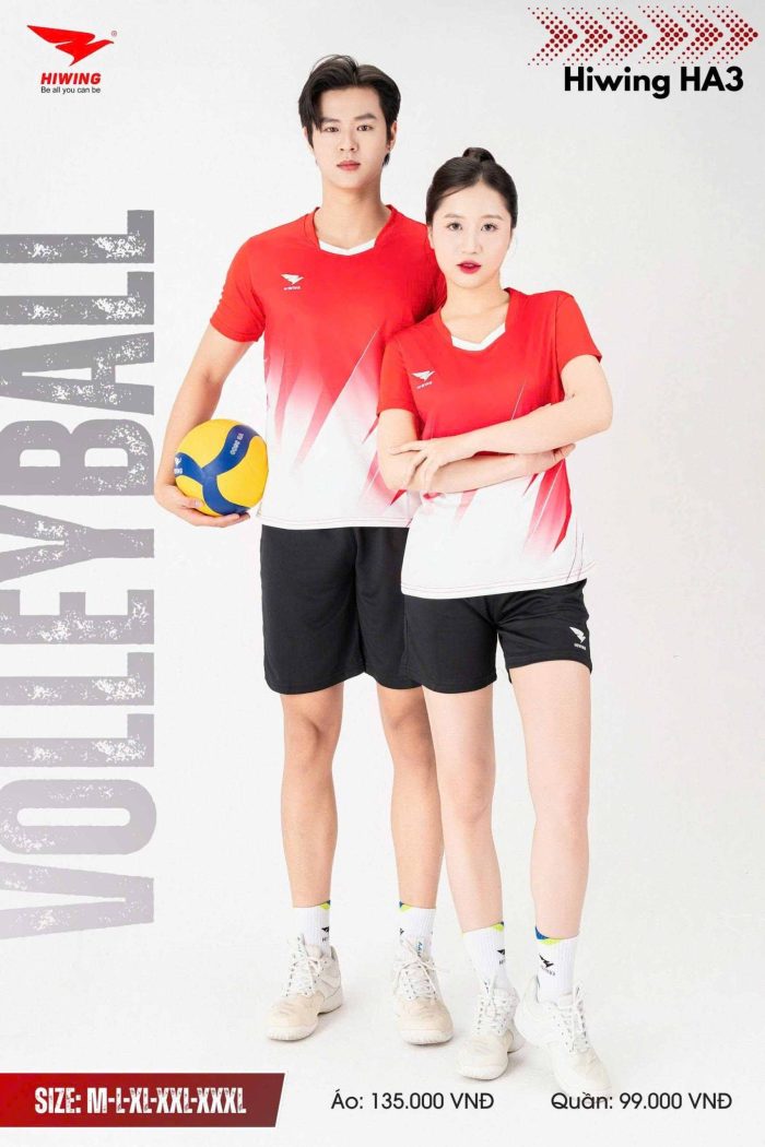 Áo Bóng Chuyền, Áo Pickleball Thể Thao Hiwing HA3 Nam Nữ – Màu Đỏ