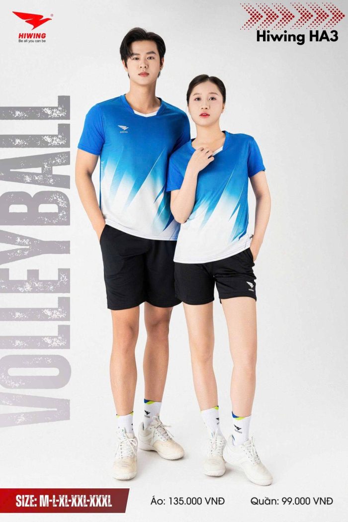 Áo Bóng Chuyền, Áo Pickleball Thể Thao Hiwing HA3 Nam Nữ – Màu Xanh