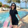 Bộ Đồ Bơi Nữ Hiwing SW3 Liền Thân Tay Ngắn Kín Đáo – Co Giãn 4 Chiều, Kháng Clo Tối Ưu