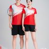 Áo Cầu Lông Hiwing M1 Nam Nữ Màu Đỏ – Cooling Fabric Co Giãn 4 Chiều, Thấm Hút Mồ Hôi